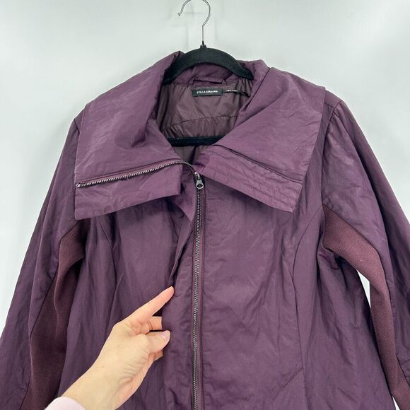 STELLA CARAKASI Women's Purple Long Line Full Zip Definitive Coat Size Medium - Picture 5 of 7